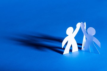 Children Paper People Holding Hands