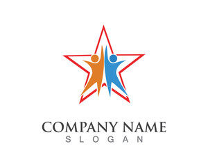 Obraz premium Community people logo vector symbol