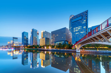 Fototapeta premium Ninbo City, China, night view