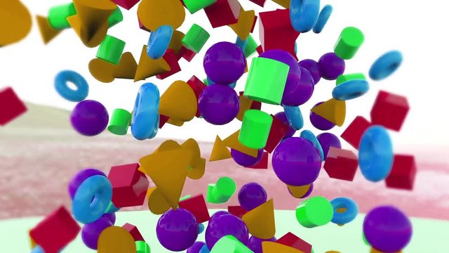 torus square triangle sphere particle animation