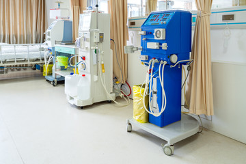 Hemodialysis machine in an hospital ward.
