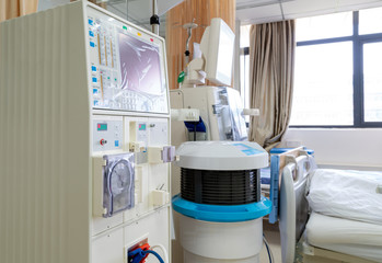 Hemodialysis machine in an hospital ward.