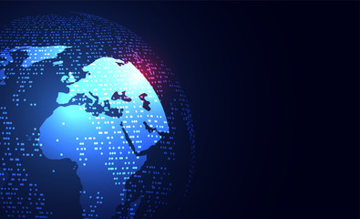 Global network connection. World map point and line composition concept of global business. Vector Illustration