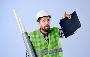 architect with blueprints