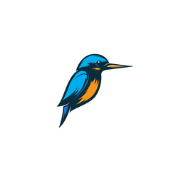 kingfisher bird logo illustration