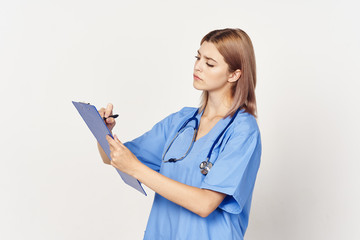 female doctor with clipboard