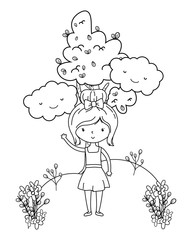 Teenager girl cartoon design vector illustrator