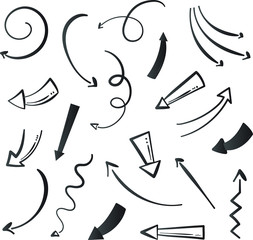 Set of arrows in different angles vector