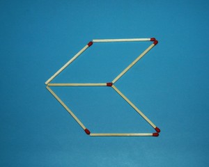 Wooden matches logic puzzle task geometric shape