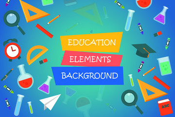 Education Elements Background Vector Illustration