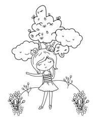 Teenager girl cartoon design vector illustrator