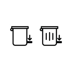Modern trash bin , icon set