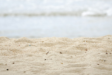 Sand beach with close up shop