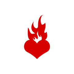 Burning heart icon graphic design template vector illustration