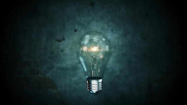 Exploding light bulb 4K Creative innovation idea concept on background 