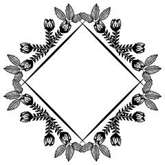 Floral frame with feature unique, for various design of cards. Vector