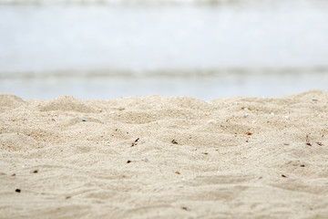 Sand beach with close up shop