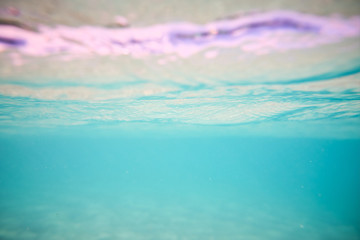 Turquoise depth under clear flawless calm water