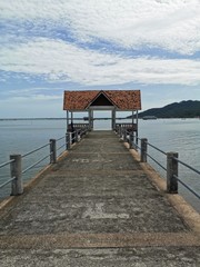 sea, pavilion, sky, beach, blue, landscape, nature, background, summer, tourism, vacation, ocean, water, travel, bridge, outdoor, tropical, view, wood, wooden, pier, holiday, thailand, relax, coast, b