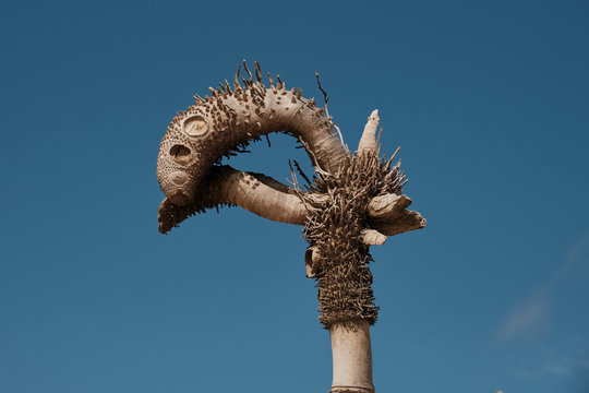 Strange nest high on straight power pole