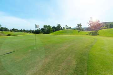 Golf course in the countryside.
