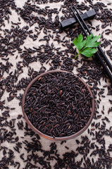 Black unpolished rice