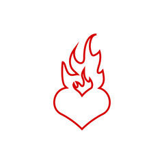 Burning heart icon graphic design template vector illustration
