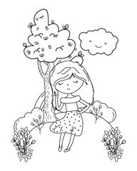 Teenager girl cartoon design vector illustrator
