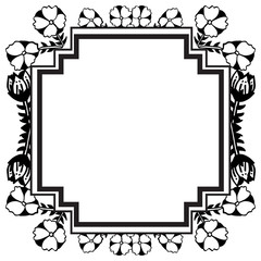 Silhouette flower frame, decorative of greeting cards. Vector