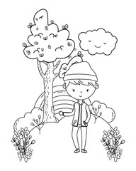 Teenager boy cartoon design vector illustrator
