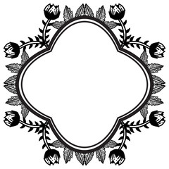 Art modern with design floral frame, isolated on a white backdrop. Vector