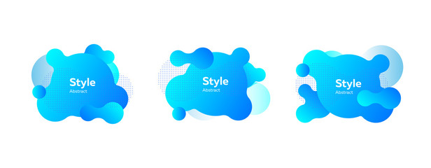 Collection of blue abstract graphic elements. Vector illustration. Can be used for advertising, marketing, presentation