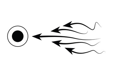 Abstract sperm icon, sperm icon and sperm vector that runs towards the egg. On a white background, competition concept