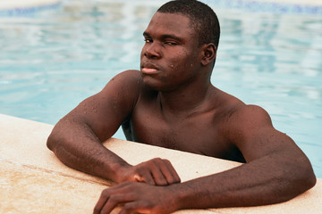 man in swimming pool