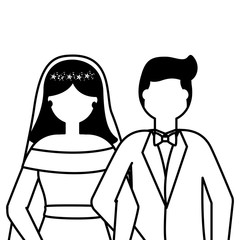 flat design wedding people groom and bride