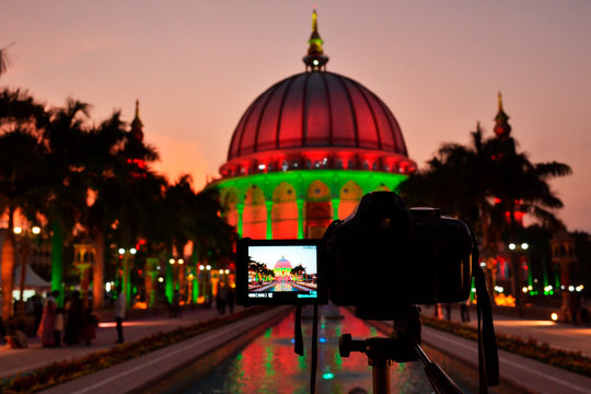 Night Shot, The world's largest dome at Maharashtra Institute of Technology, MIT, Loni Kalbhor, Pune