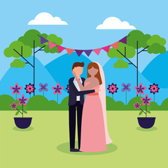 flat design wedding people image