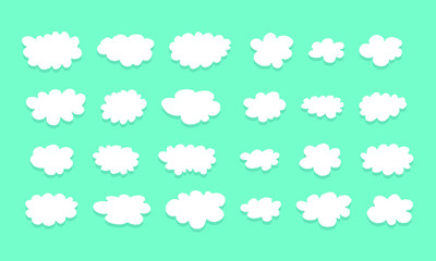 Clouds icon, vector illustration on blue background.