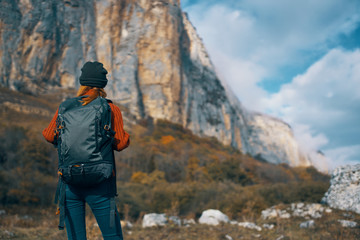 hiker in mountains