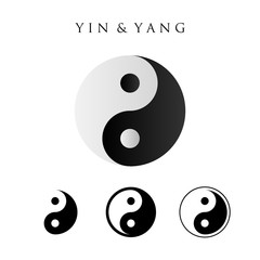 yin yang symbol vector set 4 type