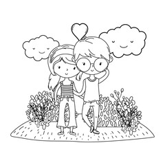 Teenager boy and girl cartoon design