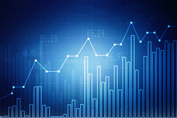 2d rendering Stock market online business concept. business Graph 
