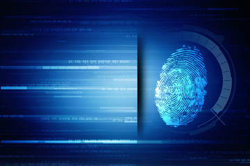  Fingerprint Scanning Technology Concept 2d Illustration