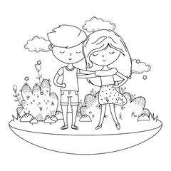 Teenager boy and girl cartoon design