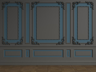 Obraz na płótnie Canvas Classic interior wall with mouldings