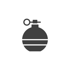 Fragmentation grenade vector icon. filled flat sign for mobile concept and web design. Military grenade glyph icon. Ammunition symbol, logo illustration. Vector graphics