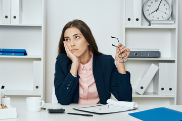 business woman working in office