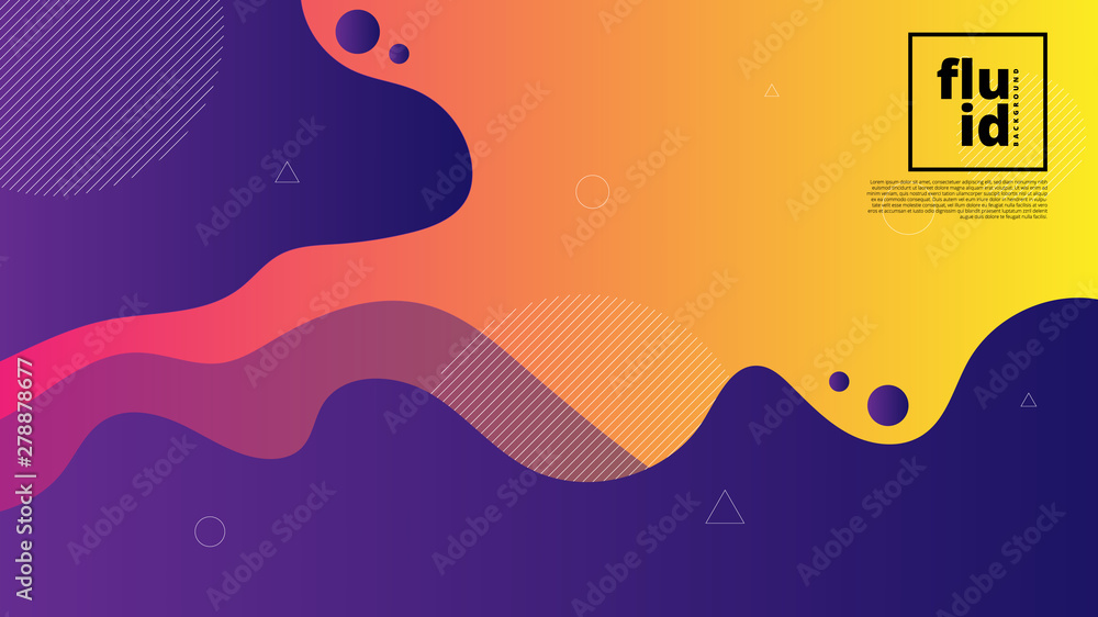 Wall mural abstract modern graphic element. dynamical colored forms and waves. gradient abstract banner with fl