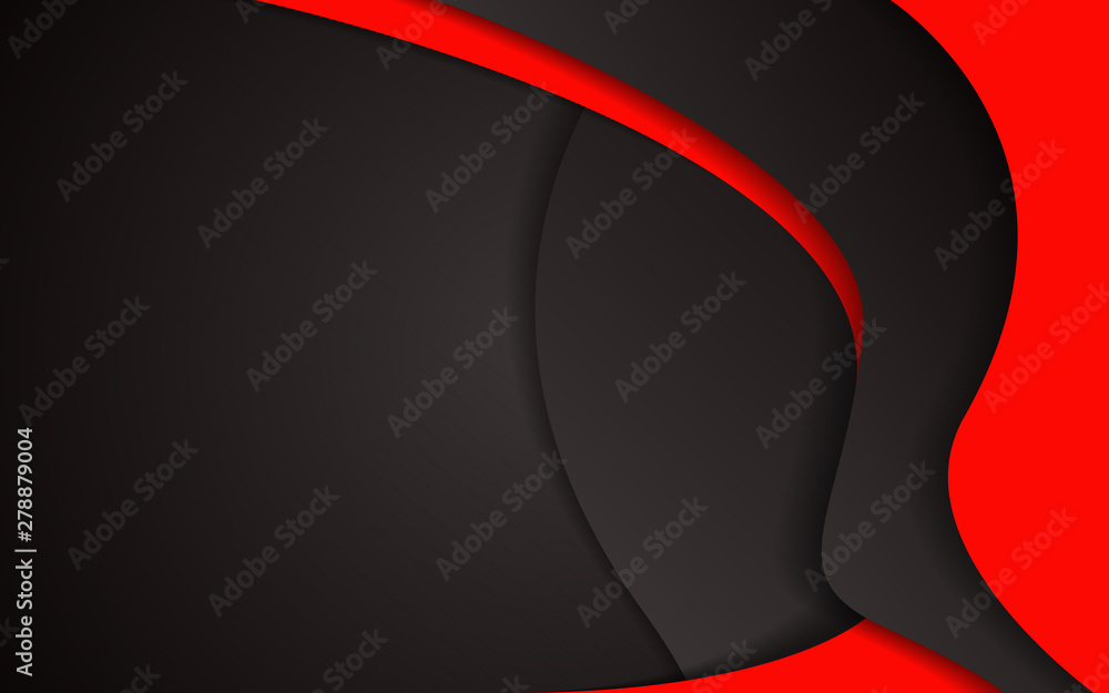 Poster abstract red and black waves texture background. contrast color vector design for use corporate, bus