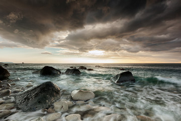 Stormy Rocky Beach 